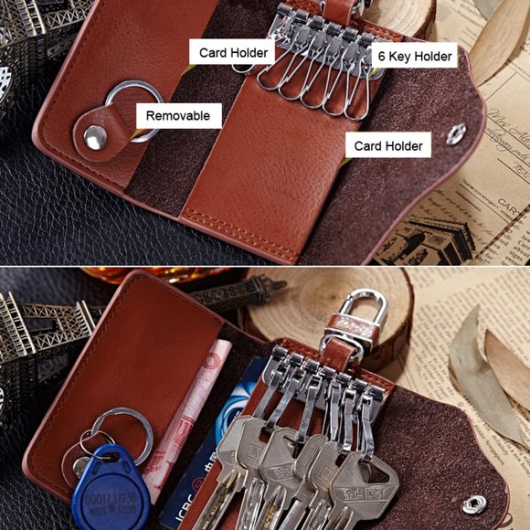 100% Leather Men's Key Holder & Credit Card holder - Picture 7 of 10